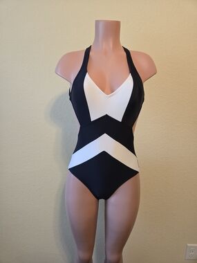 Michael Kors Women’s Navy & White One-Piece Swimsuit